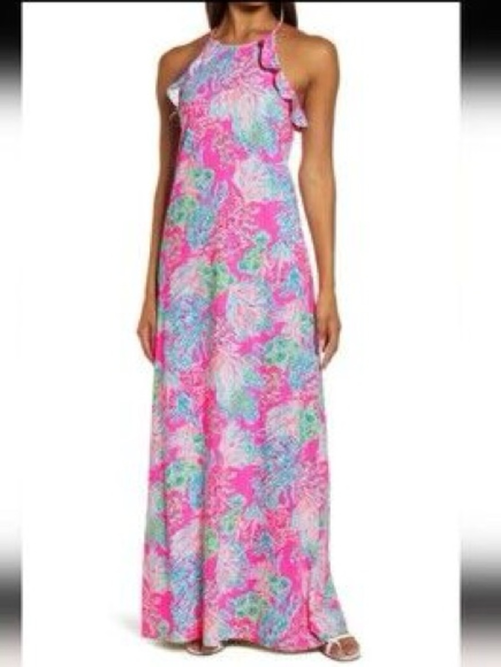 NWT Lilly Pulitzer Billie maxi dress halter neck line - Picture 3 of 7